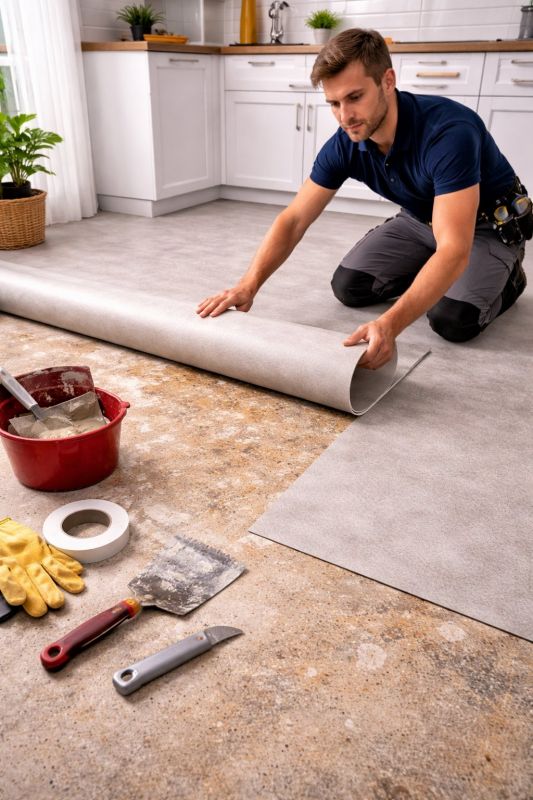 Linoleum Floor Installation in West Newton, MA