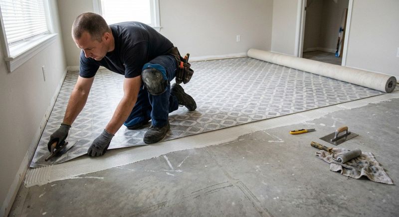 Sheet Linoleum Installation in Hudson, MA